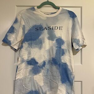 Seaside Blue and White Tie-Dye Unisex Tee